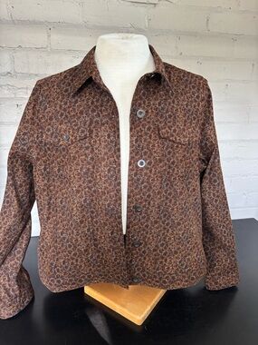 Christopher & Banks Brown Printed Lightweight Shirt Jacket